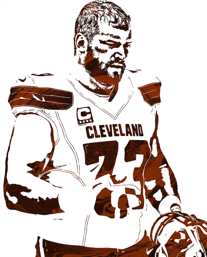 Joe Thomas Cleveland Browns Oil Art Art Print by Joe Hamilton - Fine Art  America