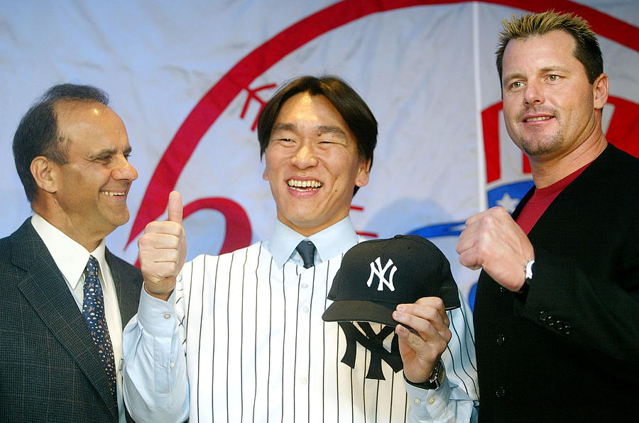 Joe Torre, Hideki Matsui, and Roger Clemens Photograph by Mario Tama