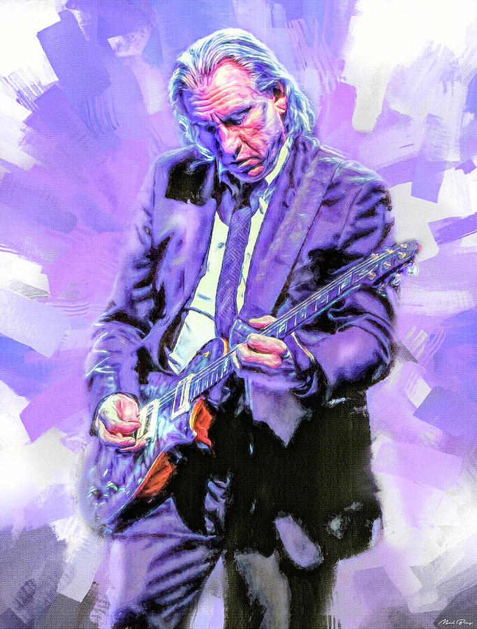 Joe Walsh Guitar Player Mixed Media by Mal Bray