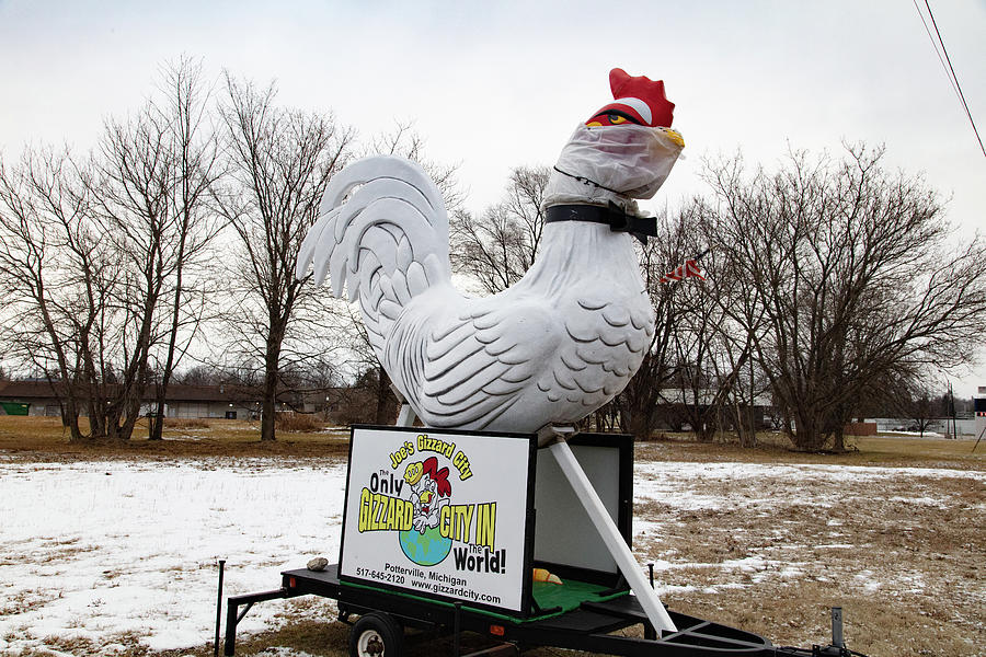 Joes Gizzard City Chicken statue in Potterville Michigan Photograph by Eldon McGraw