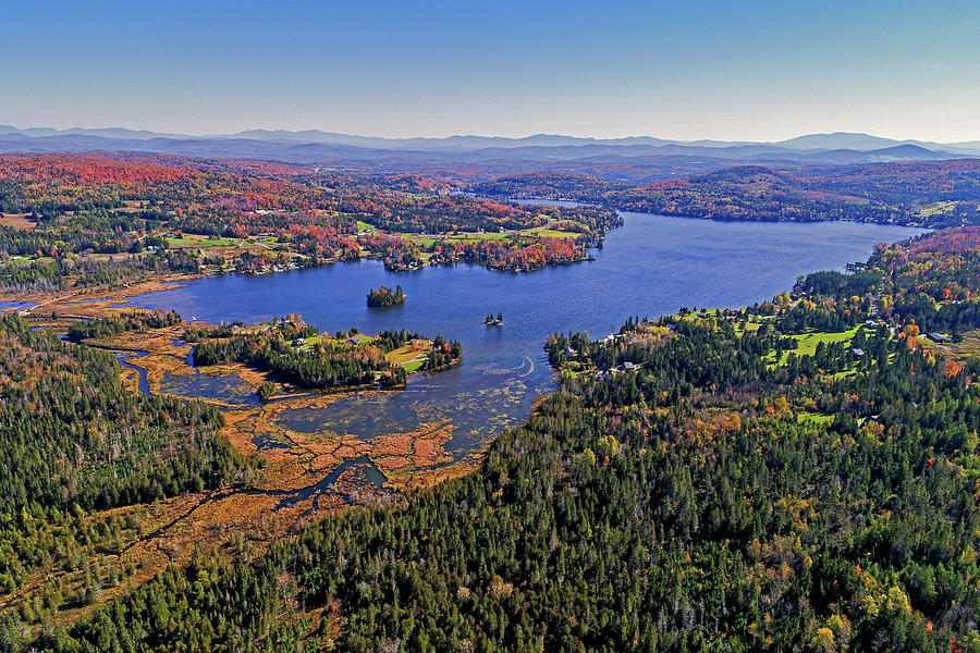 Joes Pond Vermont Aerial Photograph by John Rowe