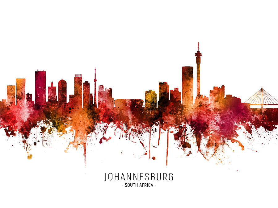 Johannesburg South Africa Skyline #34 Digital Art by Michael Tompsett
