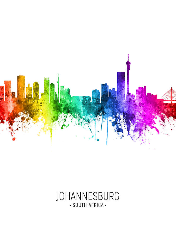 Johannesburg South Africa Skyline #58 Digital Art by Michael Tompsett
