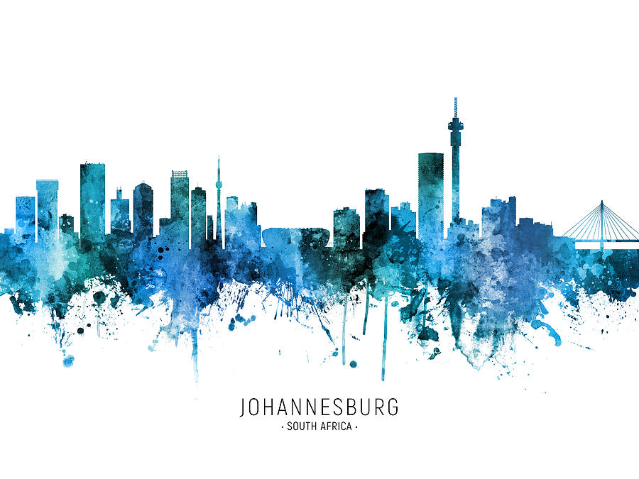 Johannesburg South Africa Skyline #75 Digital Art by Michael Tompsett