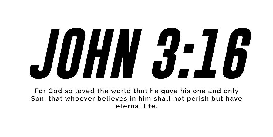 John 3 16 - Minimal Bible Verses 1 - Christian - Bible Quote Poster - Scripture, Spiritual, Faith Mixed Media