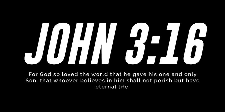 John 3 16 - Minimal Bible Verses 2 - Christian - Bible Quote Poster - Scripture, Spiritual, Faith Mixed Media