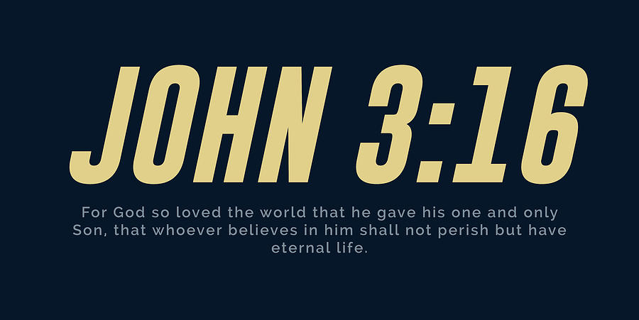 John 3 16 - Minimal Bible Verses 3 - Christian - Bible Quote Poster - Scripture, Spiritual, Faith Mixed Media by Studio Grafiikka