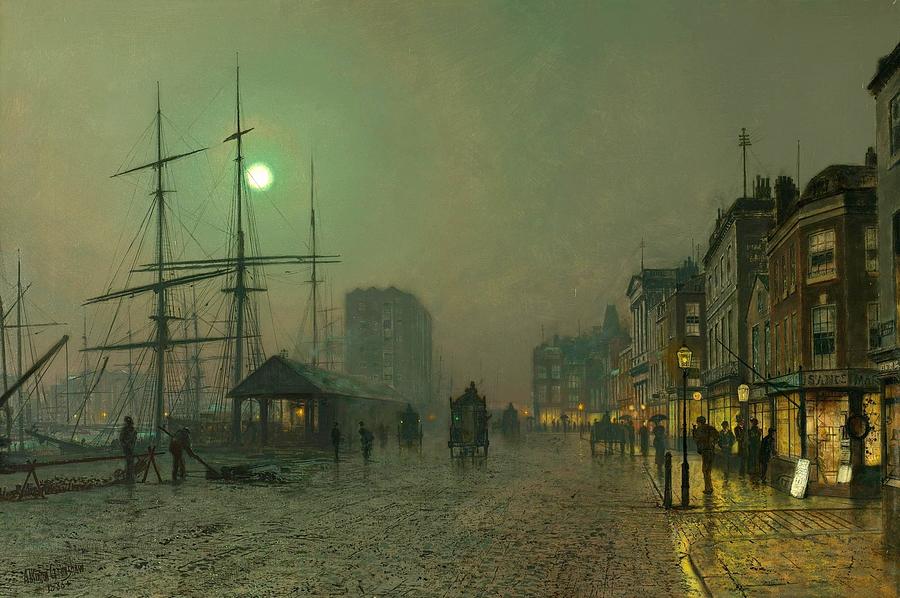 John Atkinson Grimshaw   Dockside Liverpool Salthouse Dock 1886 Painting by Artistic Rifki