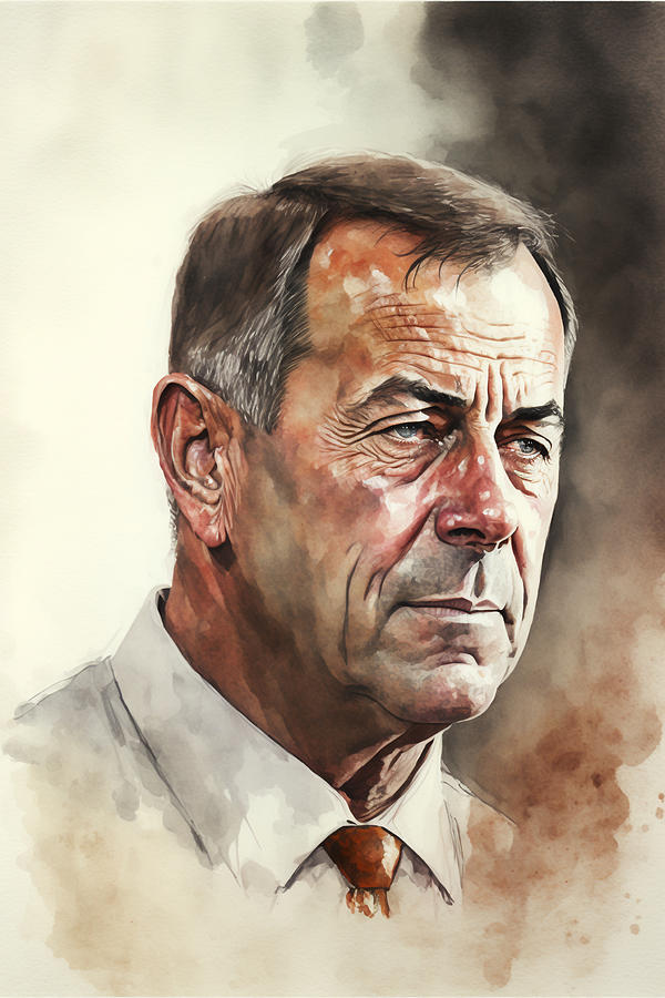 John Boehner portrait Digital Art by Kai Saarto