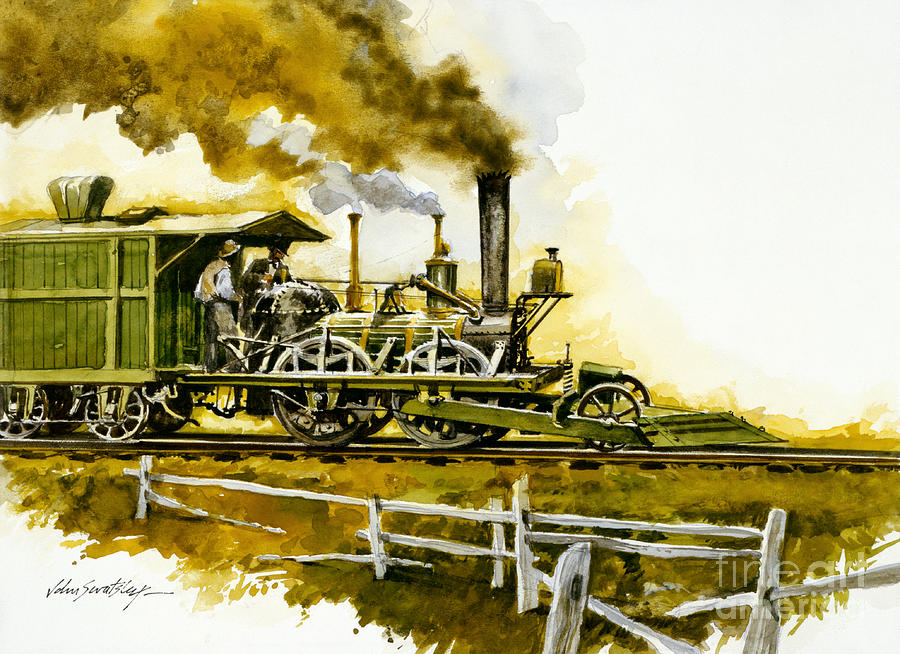 John Bull Locomotive - Side View Painting by John Swatsley