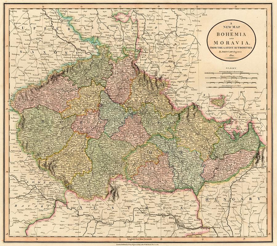 John Cary - A New Map of Bohemia or Moravia, from the Latest ...