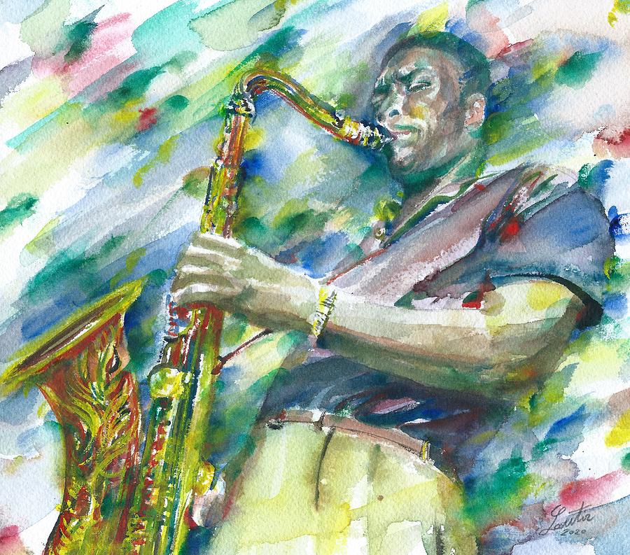 JOHN COLTRANE watercolor portrait.1 Painting by Fabrizio Cassetta ...