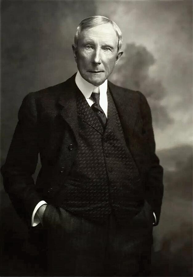 Black And White Photograph - John D Rockefeller Sr 1914 by Oscar White - Linda Howes Website