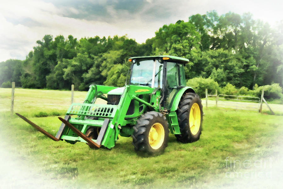 John Deere Tractor Digital Art by Jeanne Kelly Fine Art America
