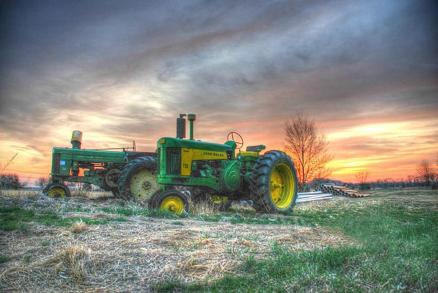 John Deere 730 at Sunset Photograph by Erin Theisen - Pixels