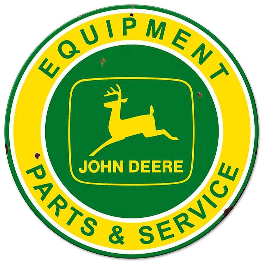John Deere Equipment Parts and Service Round Logo with Buck Deer ...