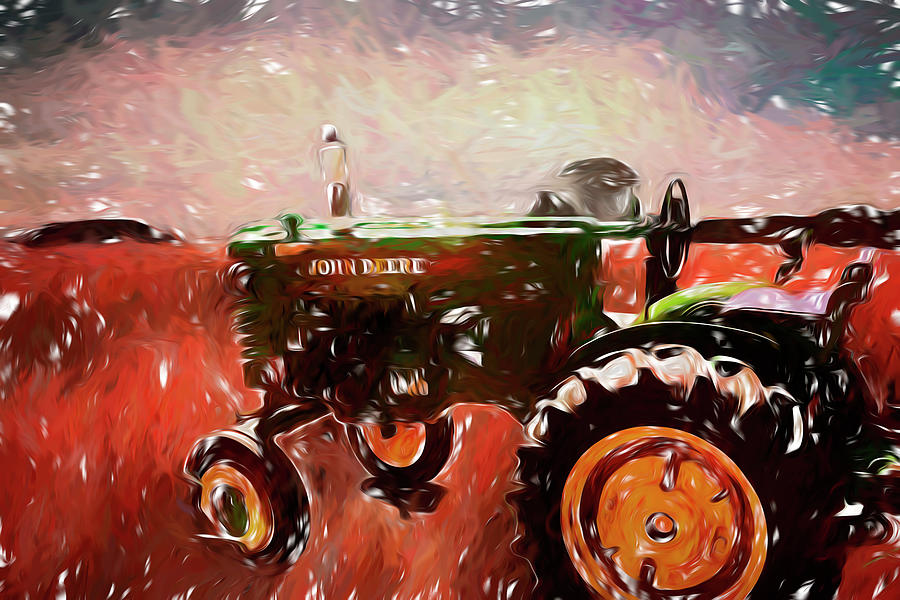 John Deere Fields Painted  Digital Art by Cathy Anderson