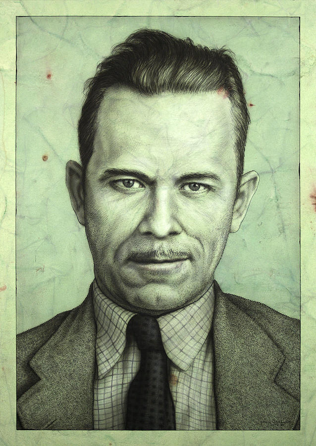 James Johnson Painting - John Dillinger by James W Johnson