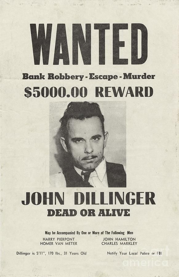 John Dillinger Wanted Poster Photograph by Action