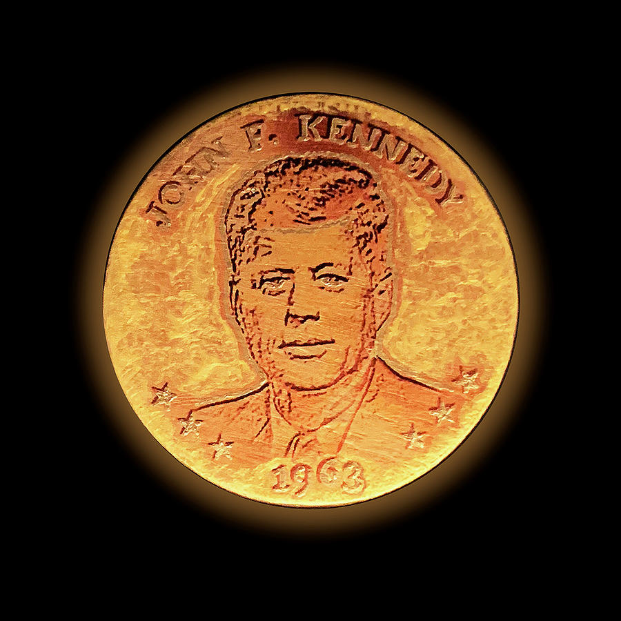 John F. Kennedy 1963 GOLD  L Mixed Media by Wunderle
