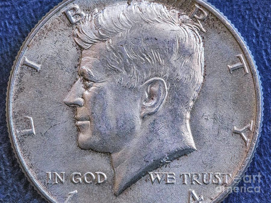 John F Kennedy Half Dollar Macro Photograph