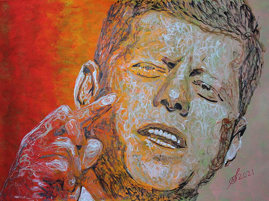 John F Kennedy original painting Painting by Sol Luckman