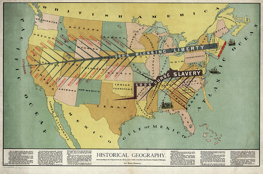 John F. Smiths anti-slavery map - 1888 - Pictorial, Vintage, Old Map ...