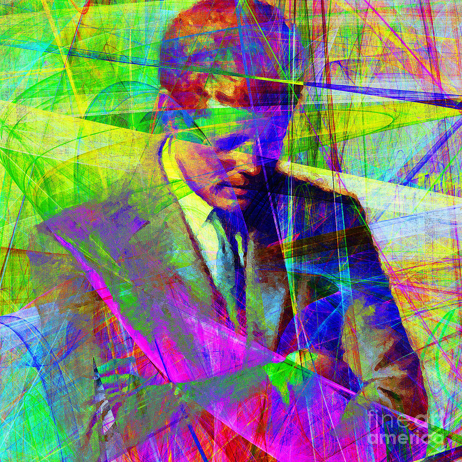 John Fitzgerald Kennedy JFK In Abstract 20130610v2 square Photograph by Wingsdomain Art and Photography