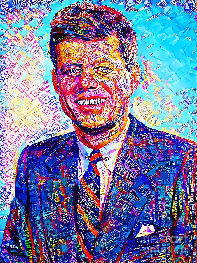 John F Kennedy Photograph - John Fitzgerald Kennedy JFK In Vibrant Modern Contemporary Urban Style 20210715 by Wingsdomain Art and Photography