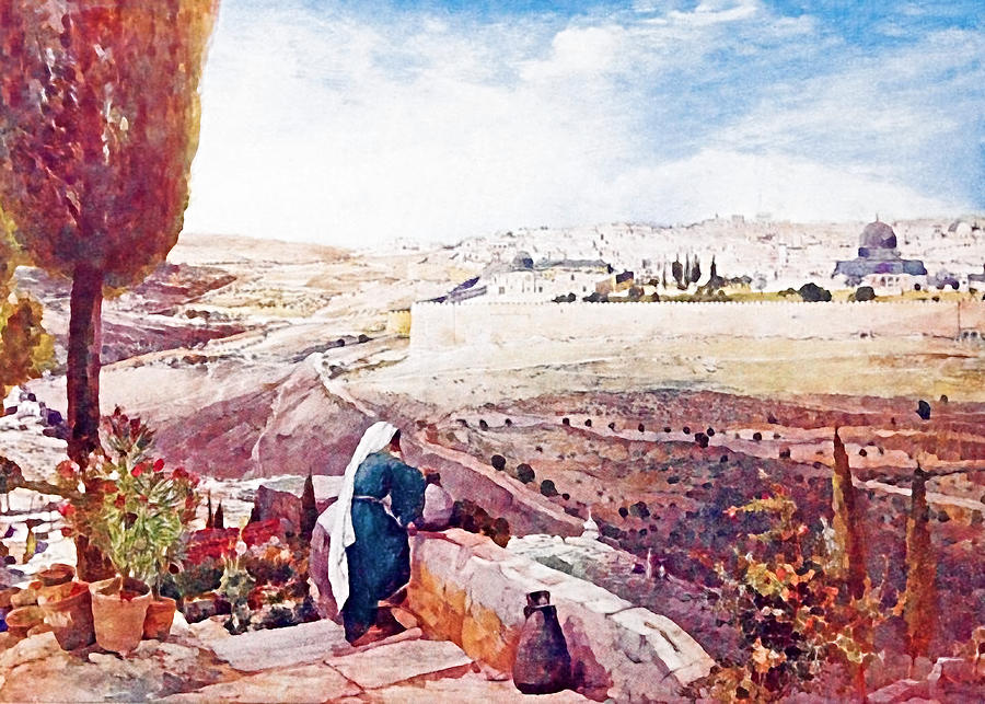 John Fulleylove View from Mount of Olives Photograph by Munir Alawi