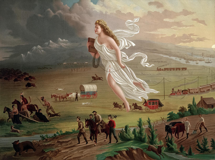 American progress, Manifest destiny Painting by John Gast