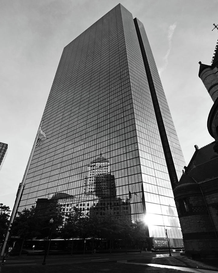 John Hancock Tower Reflection Boston Massachusetts Black and White Photograph by Toby McGuire