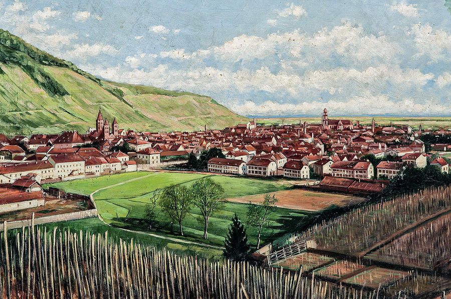 John Hauser  Panoramic View Of A German Village Digital Art