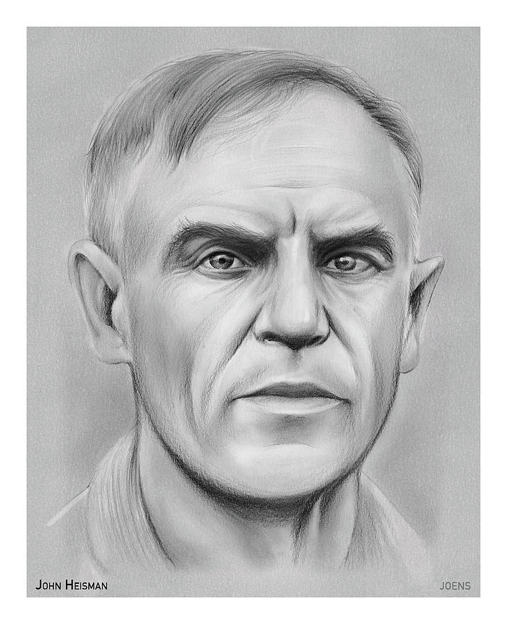 John Heisman - pencil Drawing by Greg Joens