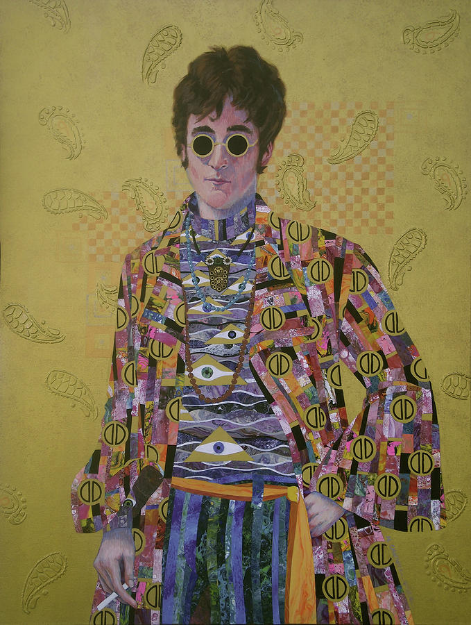 John Lennon and the Amazing Psychedelic Klimt Coat Painting by Marguerite Chadwick-Juner