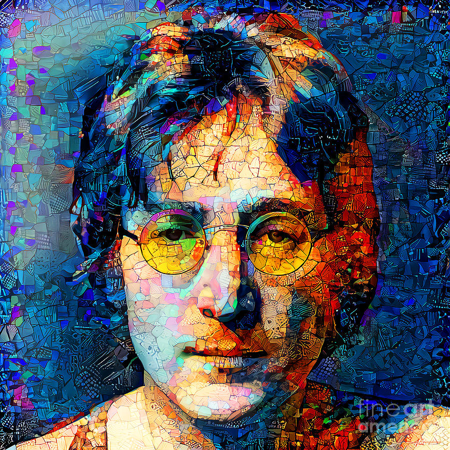 John Lennon Imagine in Contemporary Modern Art 20211204 yellow Photograph by Wingsdomain Art and Photography