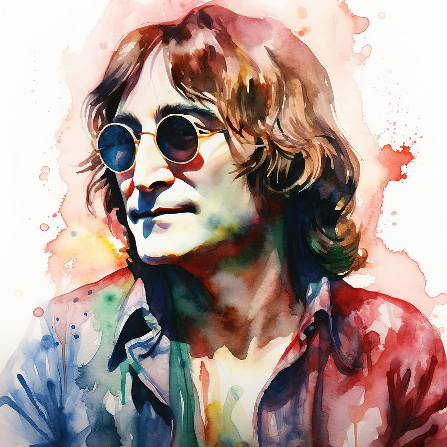 John Lennon In Watercolor 2 Photograph
