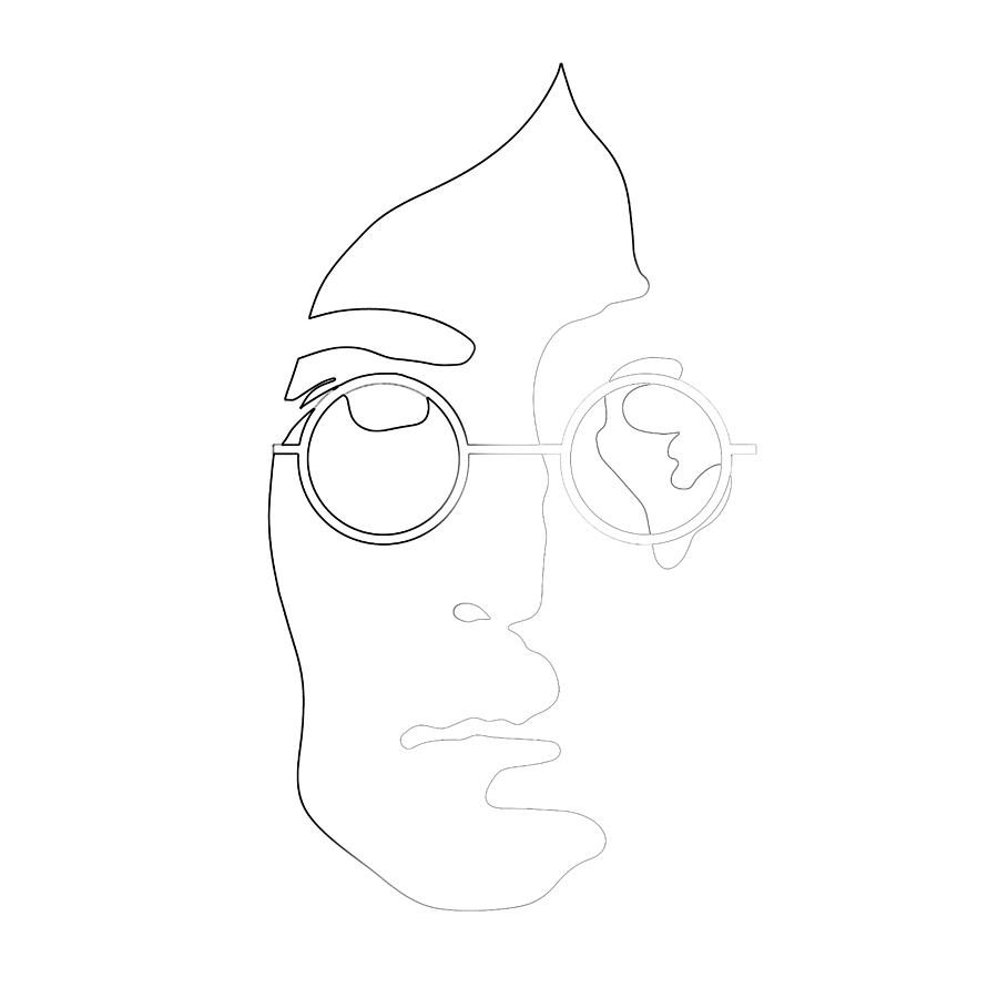 John Lennon Line Drawing Digital Art by Naxart Studio