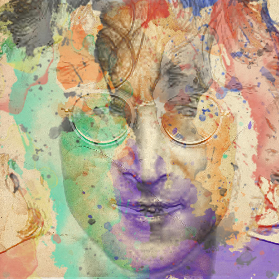 john lennon on LSD watercolor Painting by Robert R Splashy Art Abstract ...