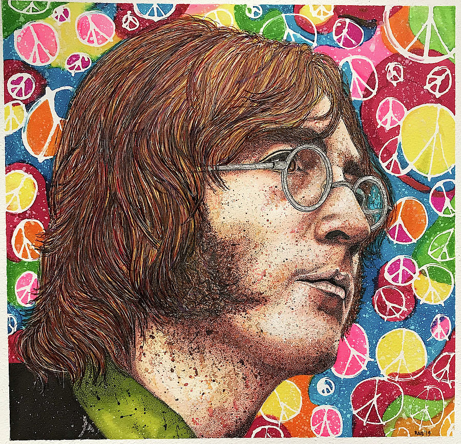 John Lennon Peace And Love Painting By Ritch Benford