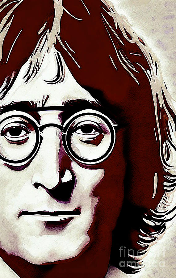 John Lennon Singer Painting Portrait Digital Art Mixed Media by Lisa ...