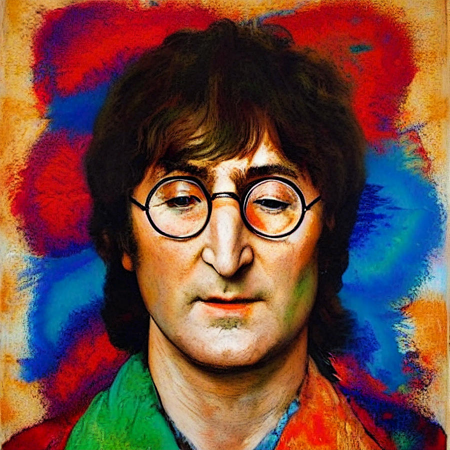 John Lennon Square Portrait Painting Digital Art by MankDhani Studio ...
