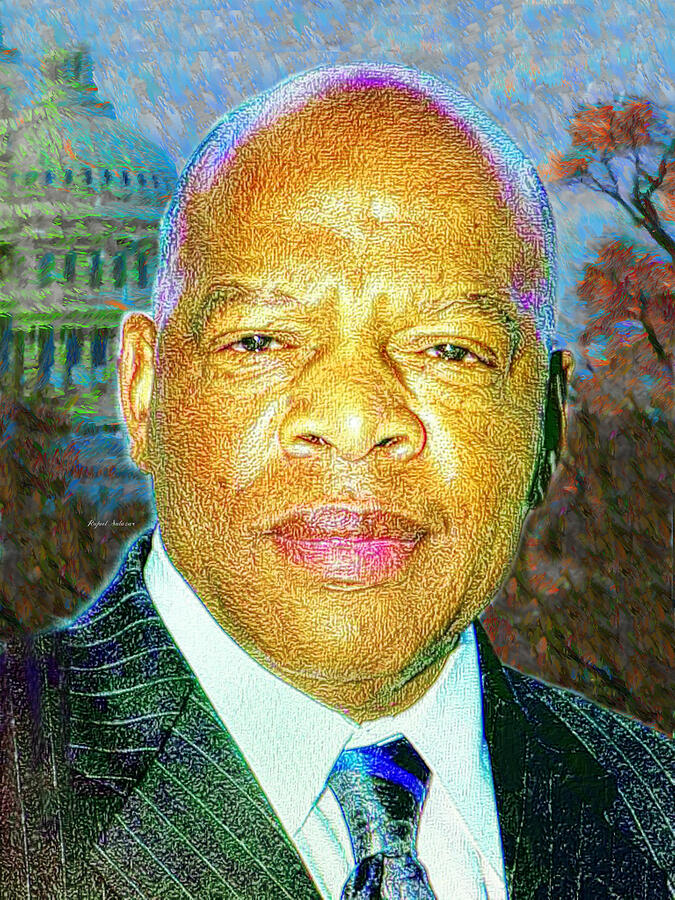 John Lewis honored at the March on Washinton Mixed Media by Rafael Salazar