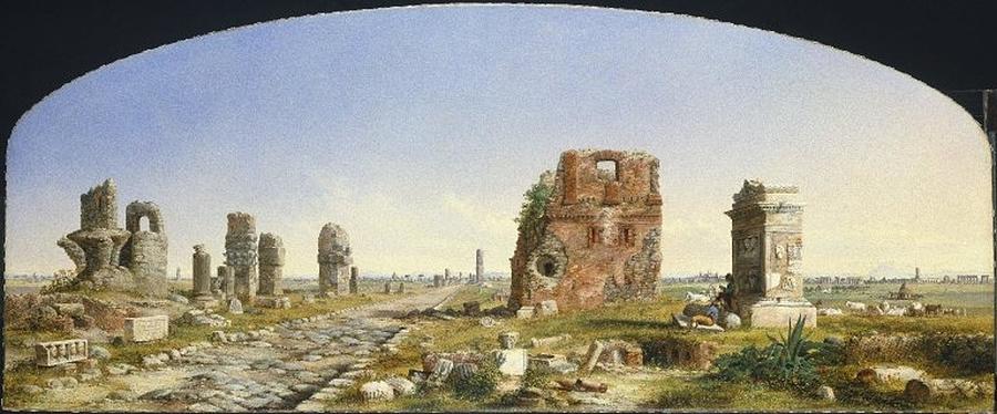 Vintage Painting - John Linton Chapman - The Appian Way by Les Classics