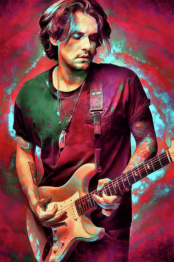 John Mayer Art Wild Blue Mixed Media by The Rocker Chic - Pixels