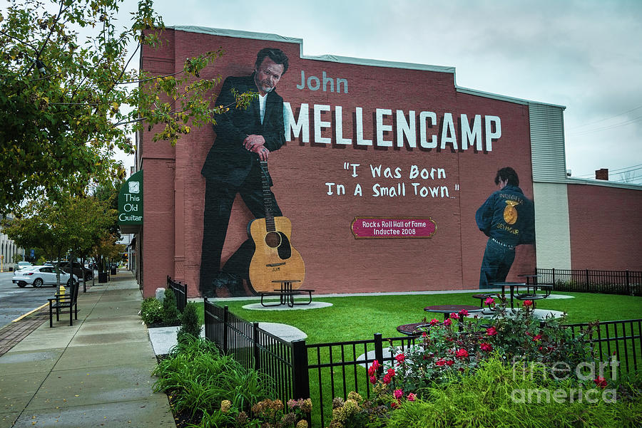 John Mellencamp Mural - Seymour - Indiana Photograph by Gary Whitton