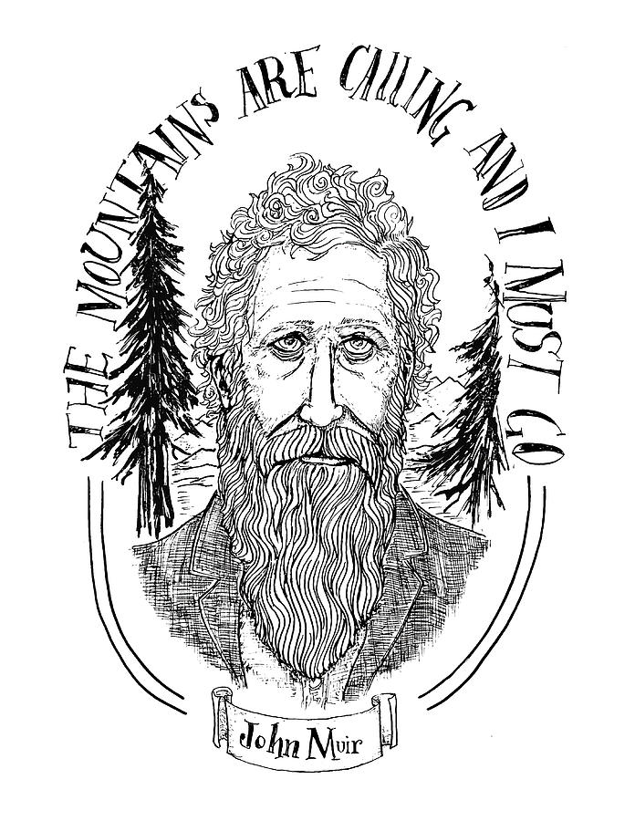 John Muir The Mountains Are Calling 1 1 Painting by Alison Aiden | Pixels