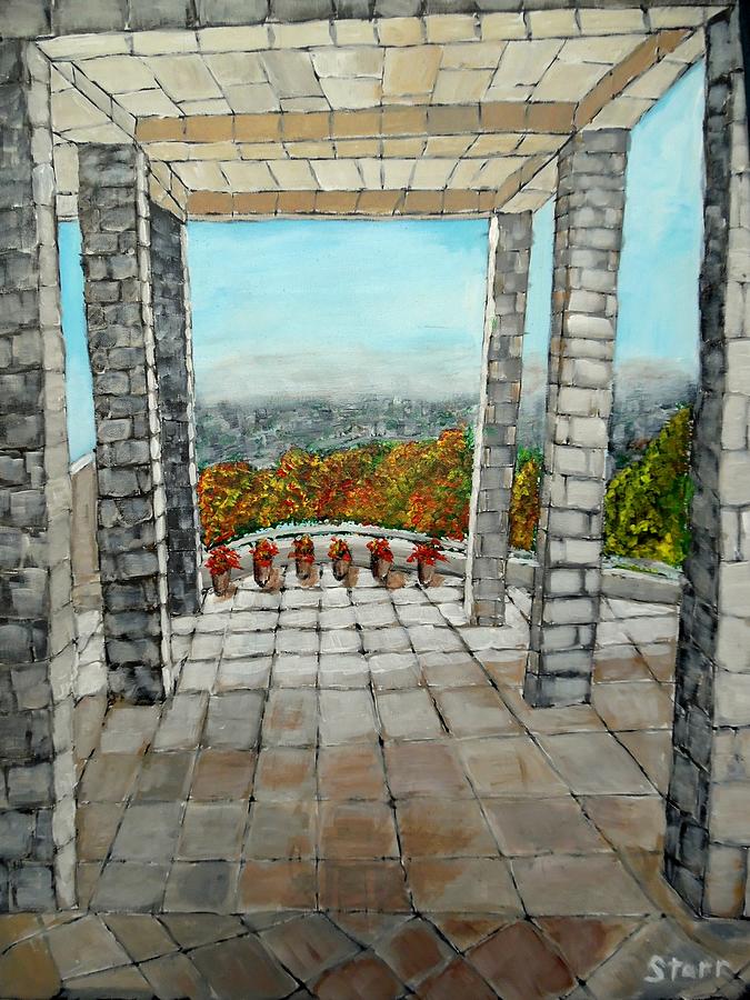 Los Angeles Painting - John Paul Getty Museum Patio by Irving Starr