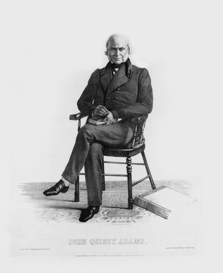 John Quincy Adams Lithograph - Circa 1843 Drawing by War Is Hell Store