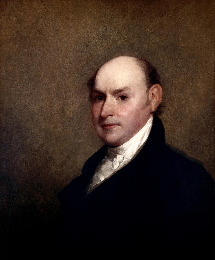 John Quincy Adams Portrait - Gilbert Stuart - 1818 Painting by War Is Hell Store